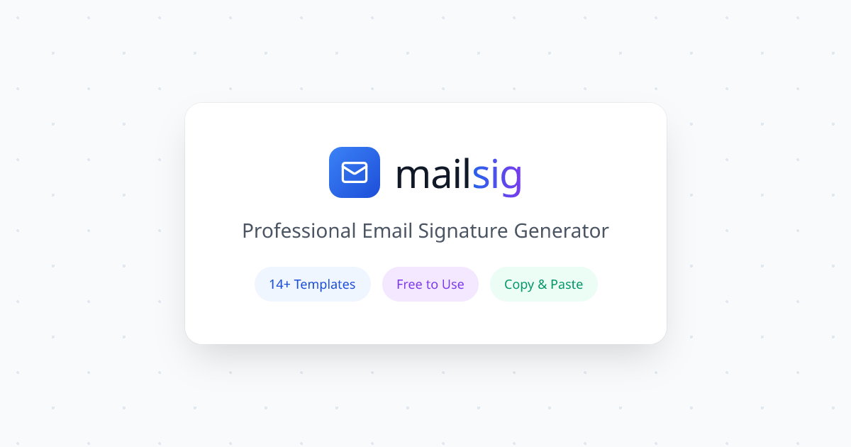 mailsig - Professional Email Signature Generator